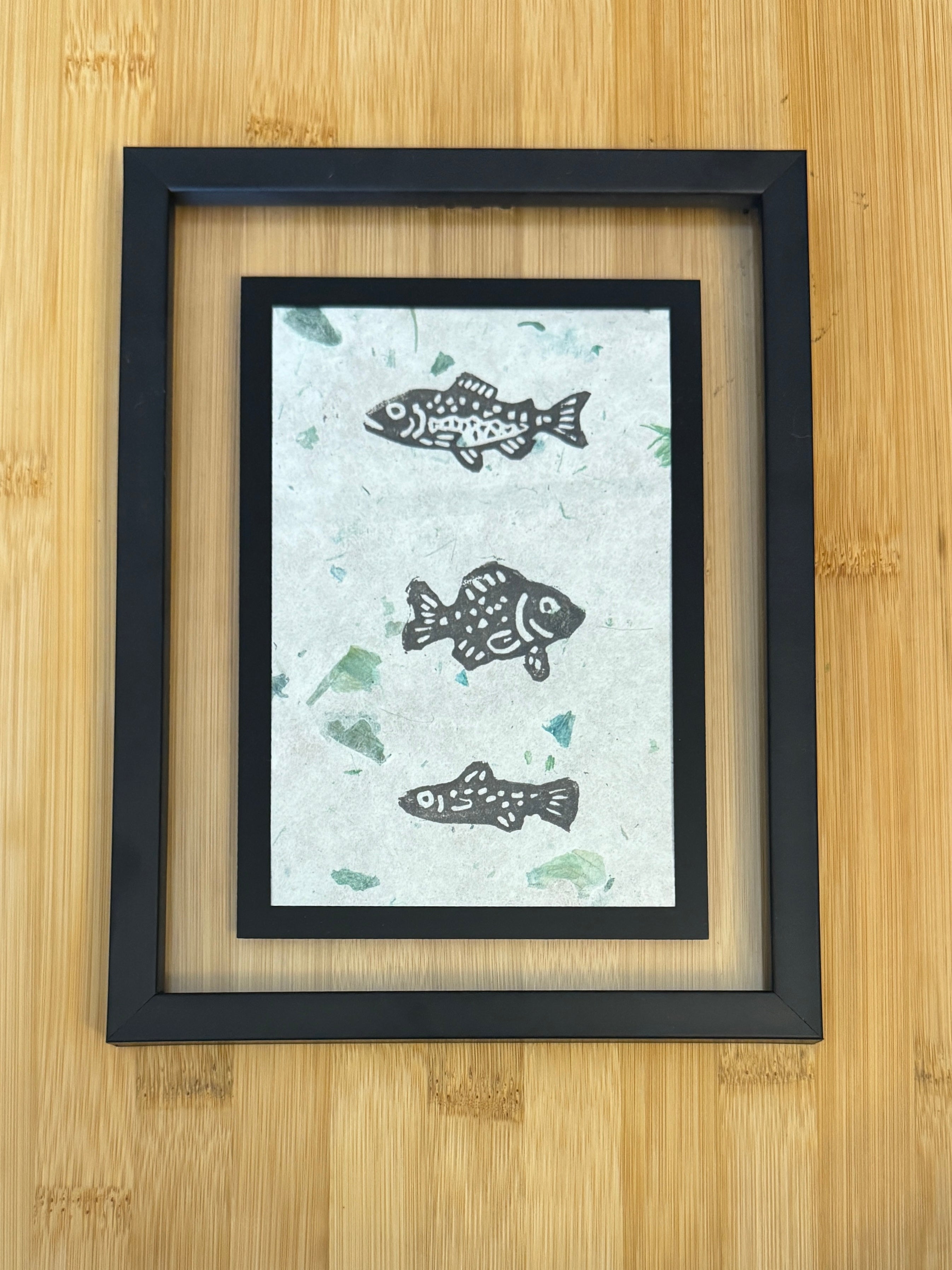 Three Little Fish Print Framed